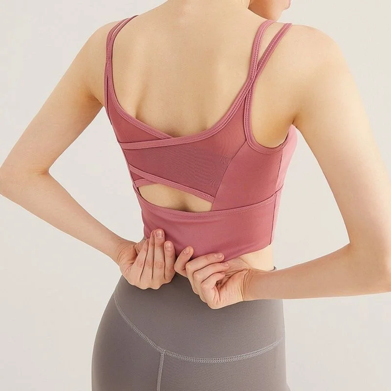 

Yoga Fitness Tank Top Sports Underwear Women's Running High Bra Yoga Vest Women Crop Top Roupas Femininas