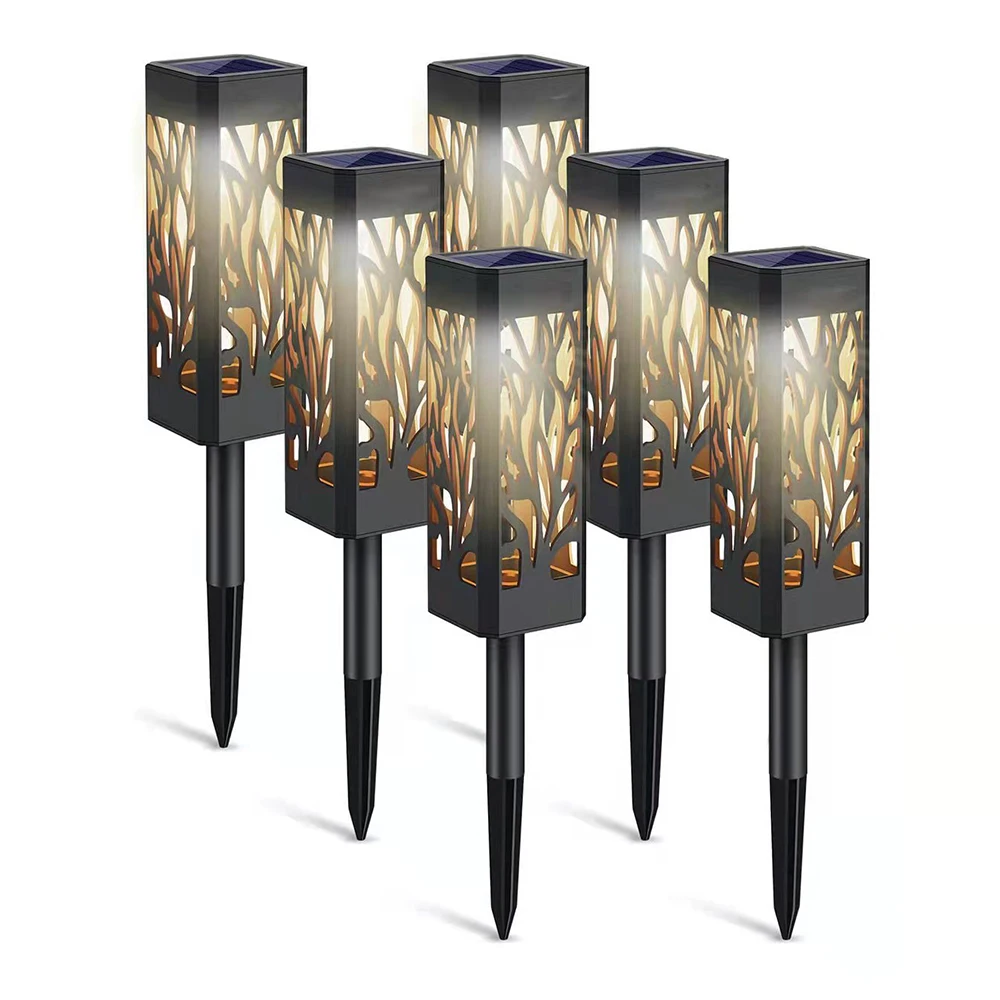 

Waterproof Solar Powered Leaf Hollow Lawn lamp 6pcs LED Stake Lamp Outdoor Courtyards Gardens Roads Lawn Lamp Holiday Decoration