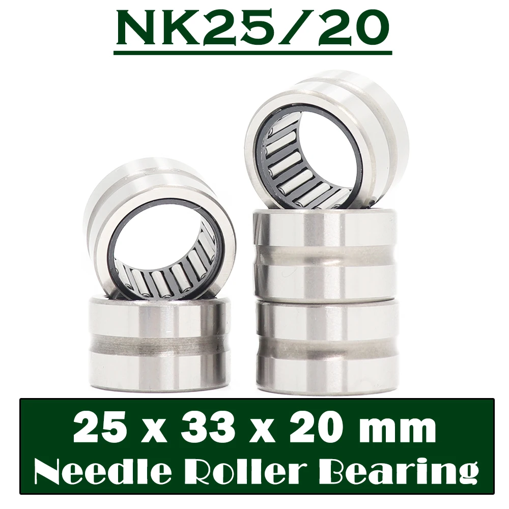 NK25/20 Bearing 25*33*20 mm ( 5 PCS ) Solid Collar Needle Roller Bearings Without Inner Ring NK25/20 NK2520 644804 Bearing