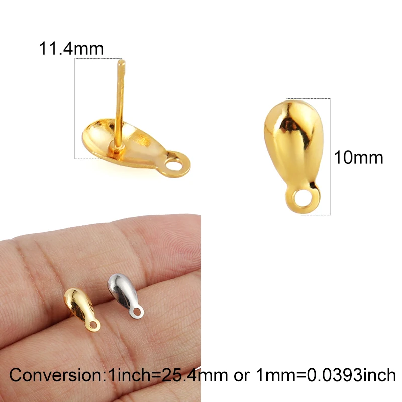 20pcs Geometry Stainless Steel Gold Earring Base Ear Pins Stud Earrings Accessories Jewelry Findings Earring DIY Material