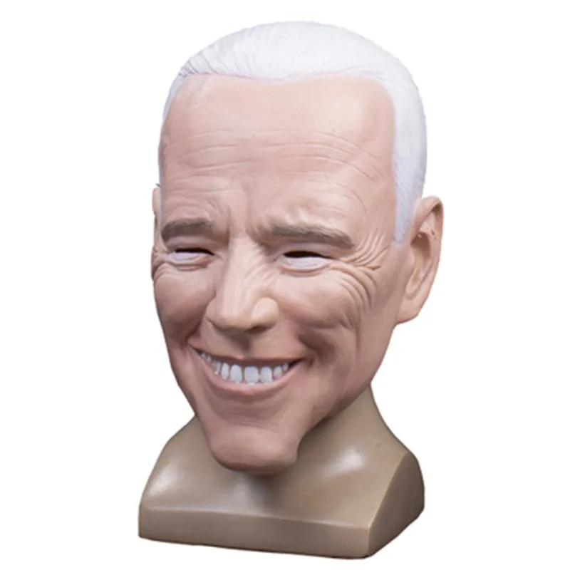 Joe Biden Mask Halloween Deluxe President Latex Full Head Joe Biden Mask Hair smile Best choice for any Party Props