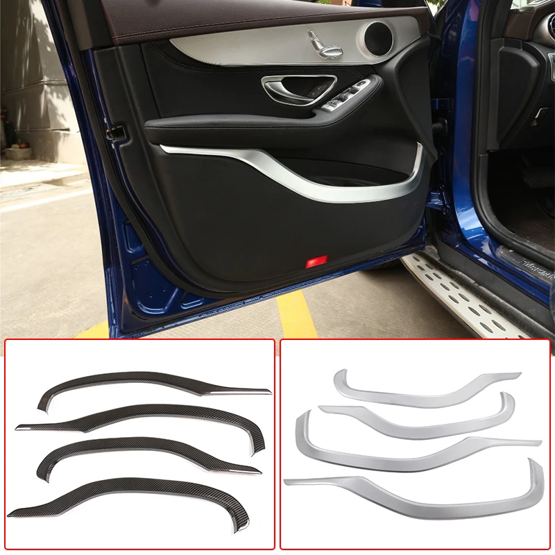 Car-Styling Door Panel Decoration Strips Moulding Trim For Mercedes Benz GLC Class X253 220 260 300 2015-2019 Interior Accessory