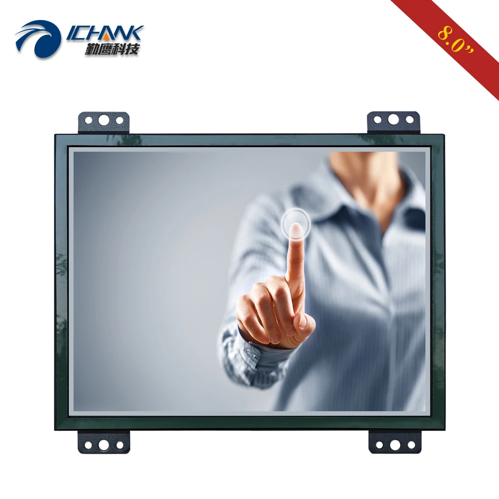 

8" inch Display 1024x768 IPS USB HDMI-in Metal Shell Open Frame Embedded Industrial Resistive Touch Screen Monitor ZK080TC-UDR2