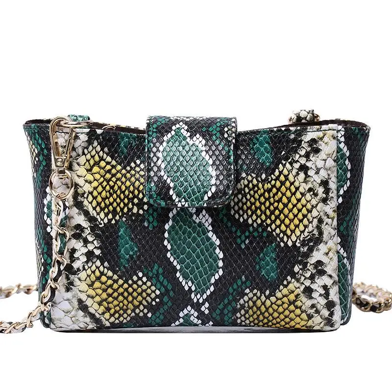 Black Snake Pattern Leather Shoulder Bag Hot Sales Ins Python Crossbody Bag Factory Wholesales Clutch Purse