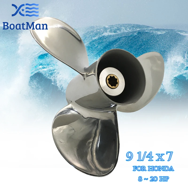 

BoatMan® 9 1/4x7 Stainless Steel Propeller For Honda 8HP 9.9HP 15HP 20HP Outboard Motor 8 Tooth Engine Boat Part 58133-ZV4-007AH