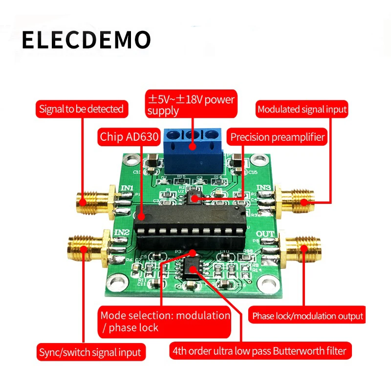 Amplificateur de verrouillage AD630, Module de modulation équilibré, détection sensible de Phase