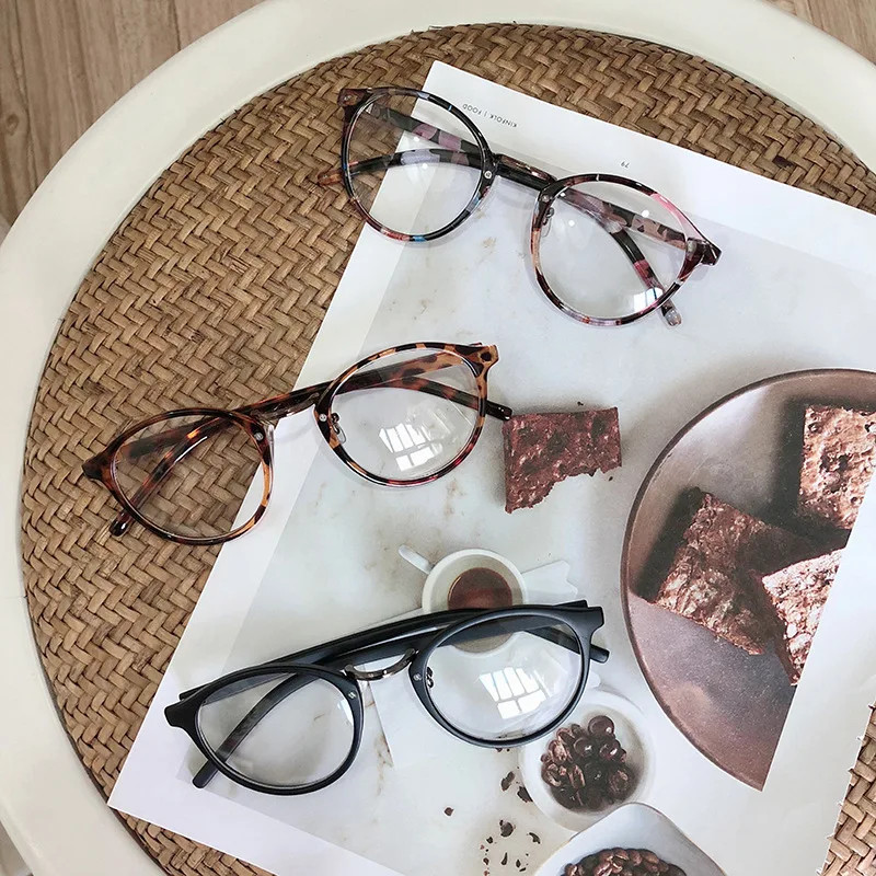 VWKTUUN Round Glasses Frame Clear Lens Eyeglasses Vintage Metal Myopia Glasses Frame Fake Glasses Student Optical Glasses Frames