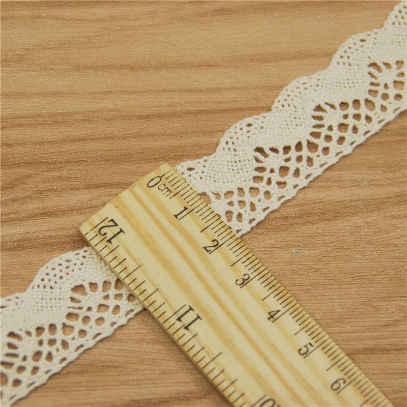 20mm Ivory Cotton Lace Trim Fabric Sewing Accessories 300 Yards for Wedding Dress Decoration Craft Supplies LC010-R