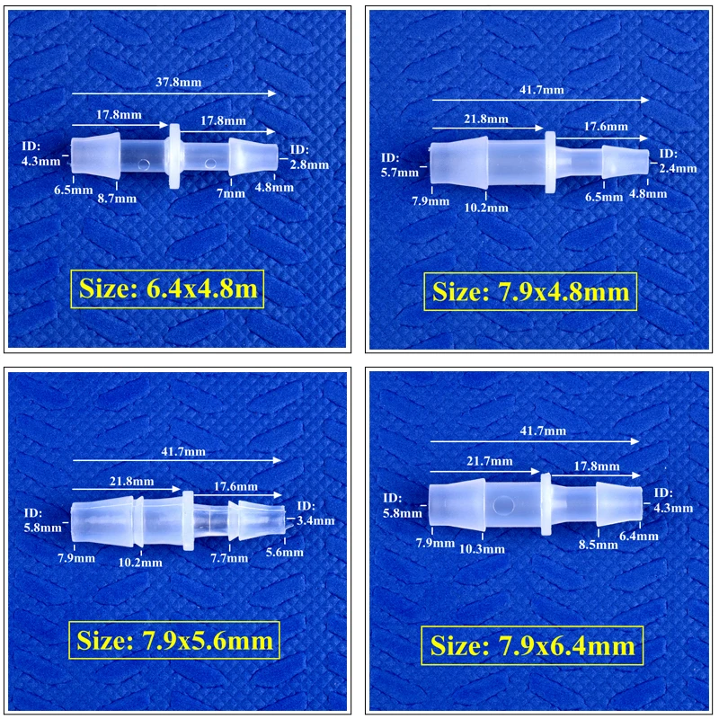 5 ~ 200 sztuk 2.4 ~ 7.9mm do 1.6 ~ 6.4mm PP Pagoda zmniejszenie bezpośrednie złącza zbiornik akwarium pompa powietrza Adapter rura nawadniająca