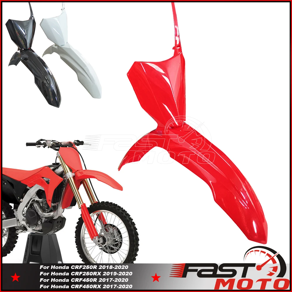 Front Plastic Number Plate Fender Cover Fairing For HONDA CRF250R 18-20 CRF250RX CRF 450R 450RX Dirt Bike Enduro Fender Mudguard