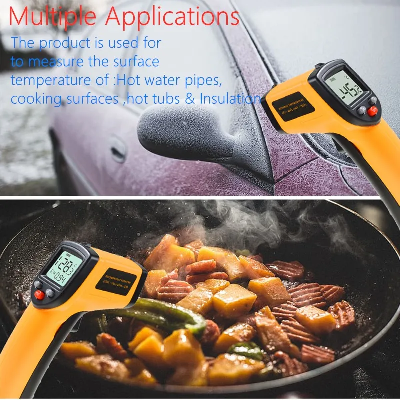 GM320 Infrared Thermometer Digital Pyrometer Non-Contact Laser -50~400 ℃ IR Laser Temp Meter Industrial Pyrometer Point Gun 40%