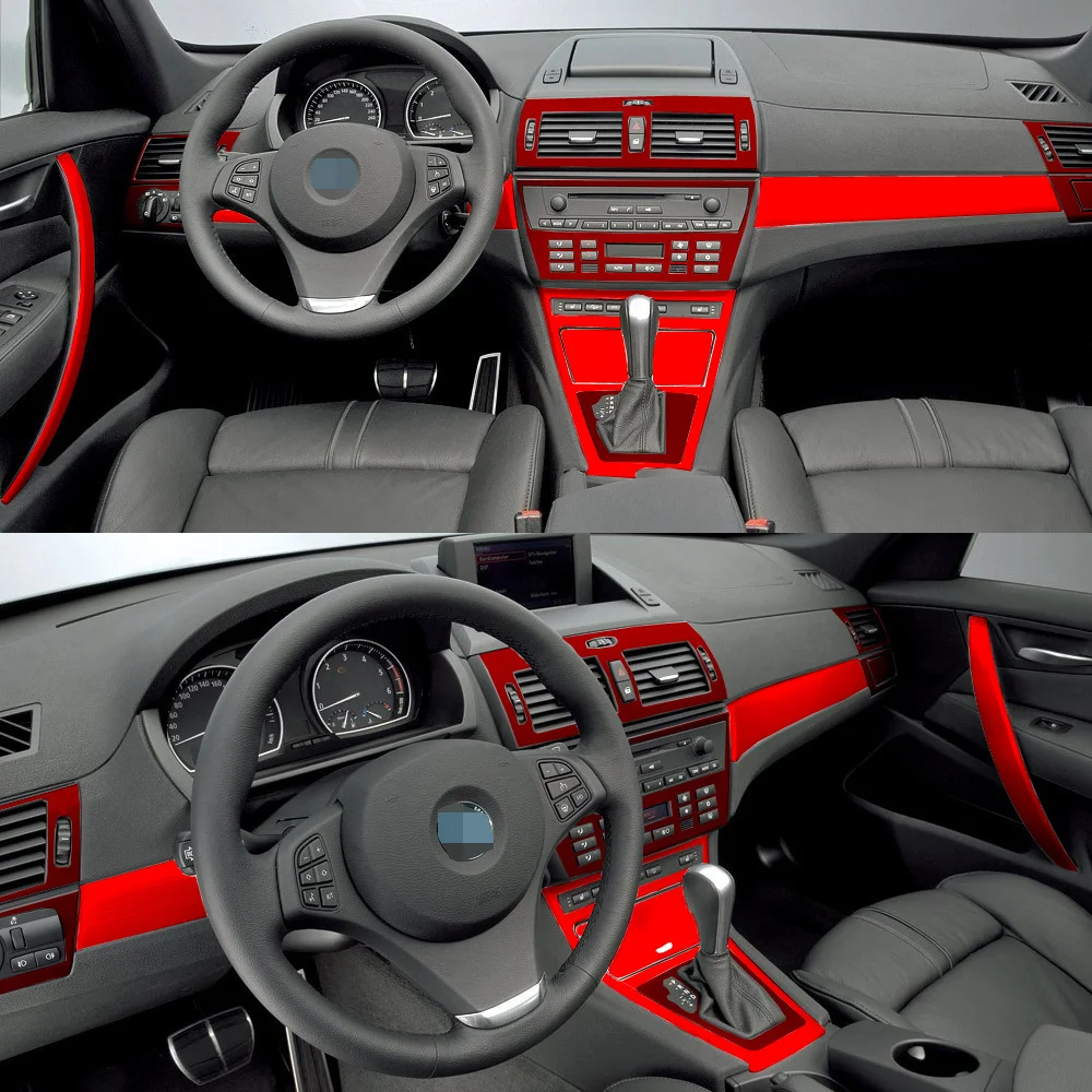 

For BMW X3 E83 2003-2010 Interior Central Control Panel Door Handle 3D/5D Carbon Fiber Stickers Decals Car styling Accessorie