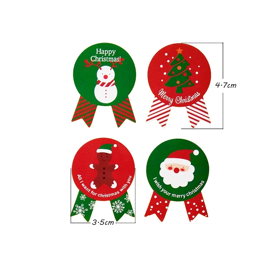 80PCS Vintage Christmas Theme series Badge Design DIY Multifunction Seal Sticker  Gift Label