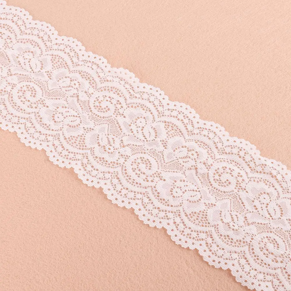 شريط دانتيل مرن أبيض وأسود ، 2 ياردة ، 10 سنتيمتر ، شريط زينة الزفاف ، شريط شعر ، إكسسوارات ملابس الخياطة ، افعلها بنفسك