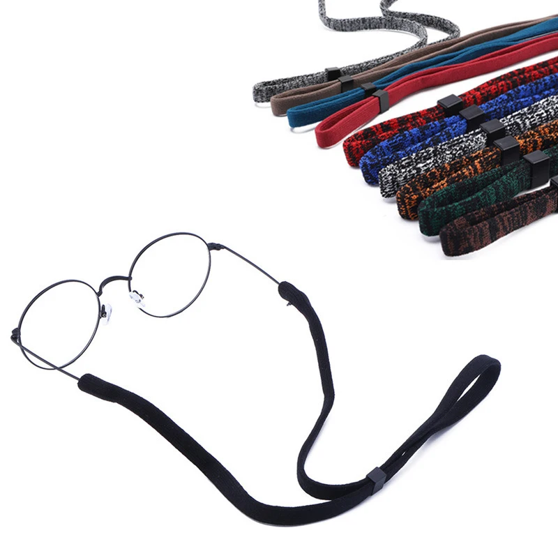 

100pcs/lot Elastic Cotton Glasses Neck Strap Band Eyeglass Cord Adjustable Outdoor Sport Glasses Chain Holder wholesale