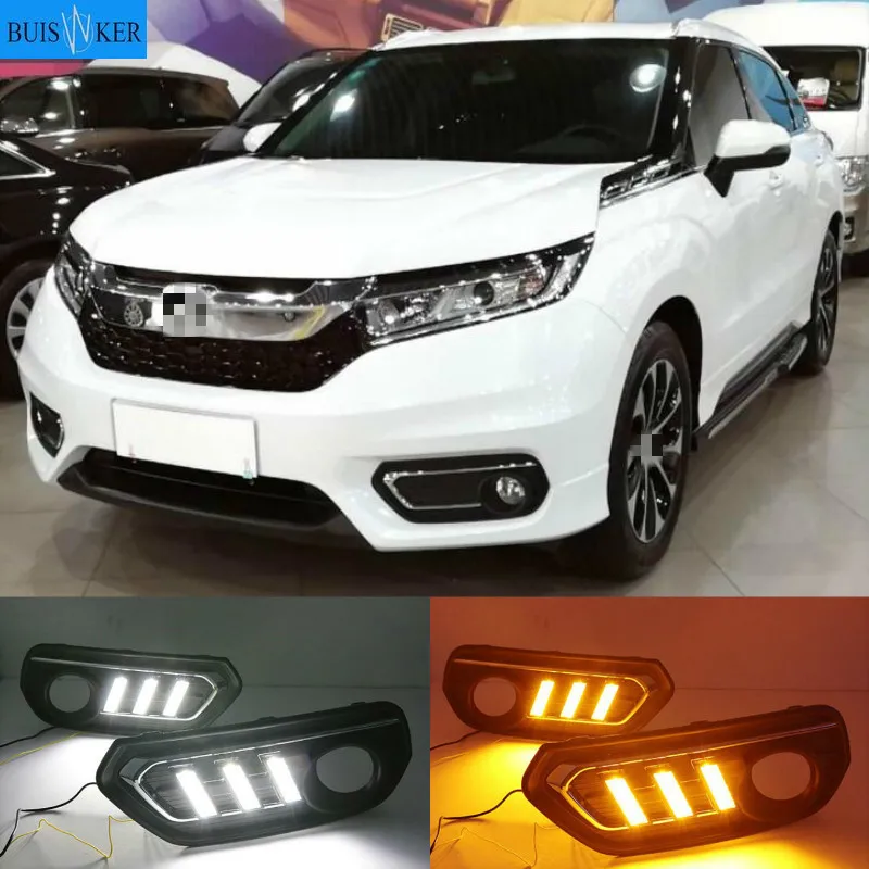 

1 Set For Honda AVANCIER 2017-2019 DRL Daytime Running Lights Daylight 12V ABS Fog Lamp Cover With Turn Yellow Signal Light