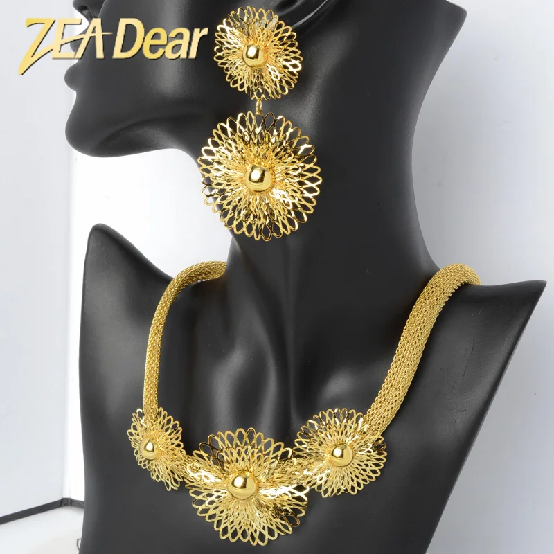 

ZEADear Jewelry Bridal Sets Bohemia Romantic Flower Earrings Necklace For Women New Design For Wedding Party Gift Classic Trendy