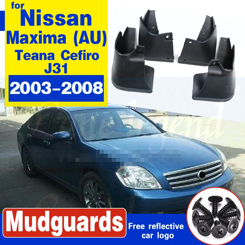 Car Mud Flaps For Nissan Maxima (AU) Teana Cefiro J31 2003-2008 Splash Guards Mud Flap Mudguards Fender 2007 2006 2005 2004