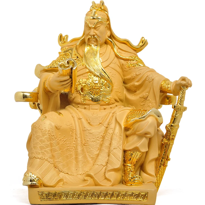 

Wealth God Guan Gong Wu Cai Shen Sitting Reading Guangong Statue Home Office Decoration Company Ornament Shop Opening Gift