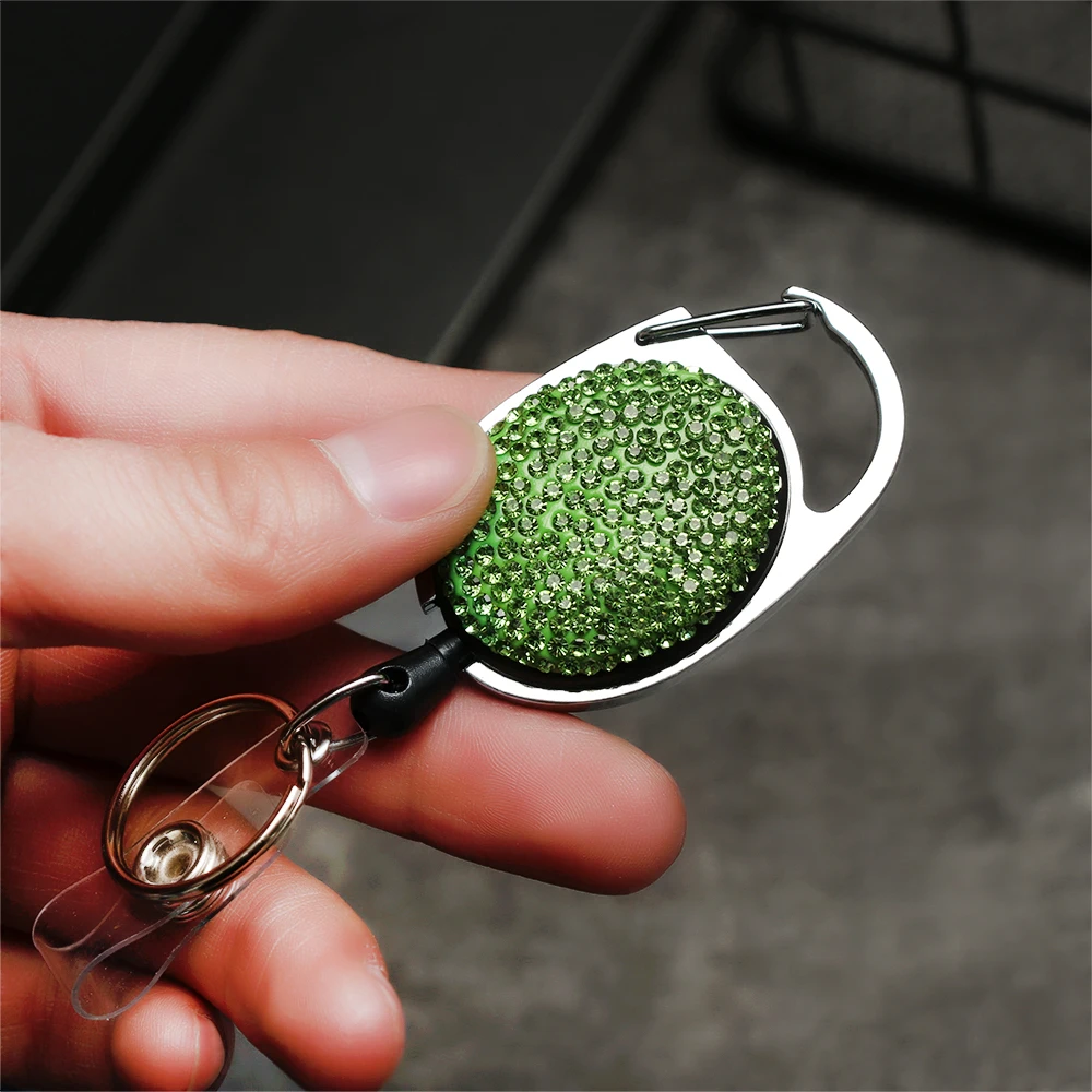 Unisex Retractable 1/2PC Reel Pull Keychain ID Badge Lanyard Name Tag Key Card Holder Belt Clip Durable Key Ring Bag Chain Clip