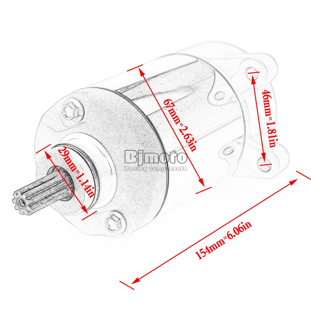 Motorrad-Anlasser für Honda XRE300 TRX400 FourTrax 400 AT CRF250L CBR250R CBR300R CB300F ABS CBR600 CBR600RR CRF250 – Detail 5