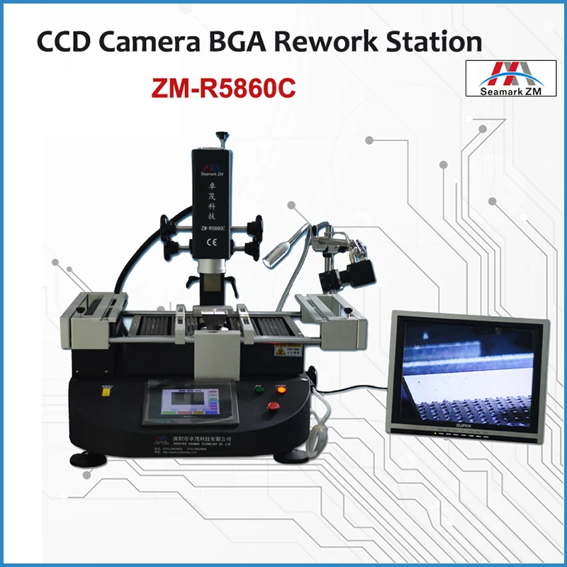 

Original BGA Rework Station ZM-R5860C 3 Temperature Zones Hot Air BGA Reballing Repairing System Touch Screen And CCD Camera