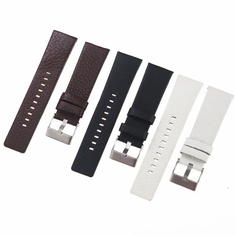 Leather lychee strap for Diesel 20 22 24 26 27 28 30 32mm DZ7313 DZ7322 DZ7257 watch bracelet bands belt Accessories with buckle