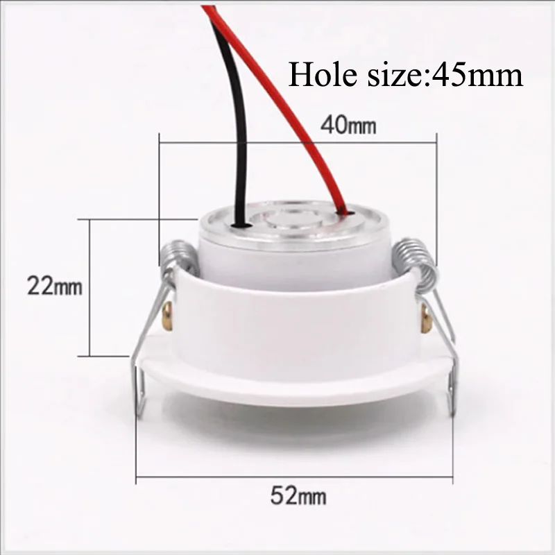 3W AC85-265V Dimmable Recessed LED Spot Light Led Bulb Cutout 45mm With Driver Aluminum Round LED Dimmable Ceiling Downlight