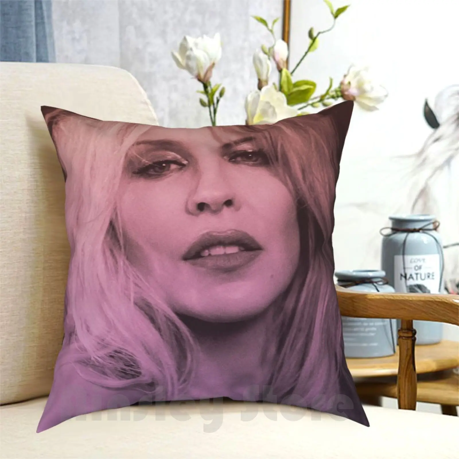 Golden Portrait Of Our Disco Queen Kylie Minogue Pillow Case Printed Home Soft DIY Pillow cover Colorful Closeup Portrait