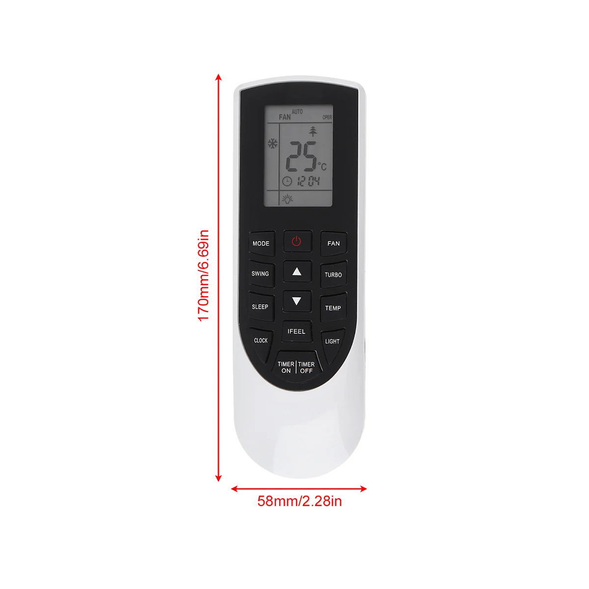 IR 433MHZ Replacement Air Conditioner Remote Control with Long Remote Control Distance Suitable for GREE YAN1F1 AC Fernbedienung