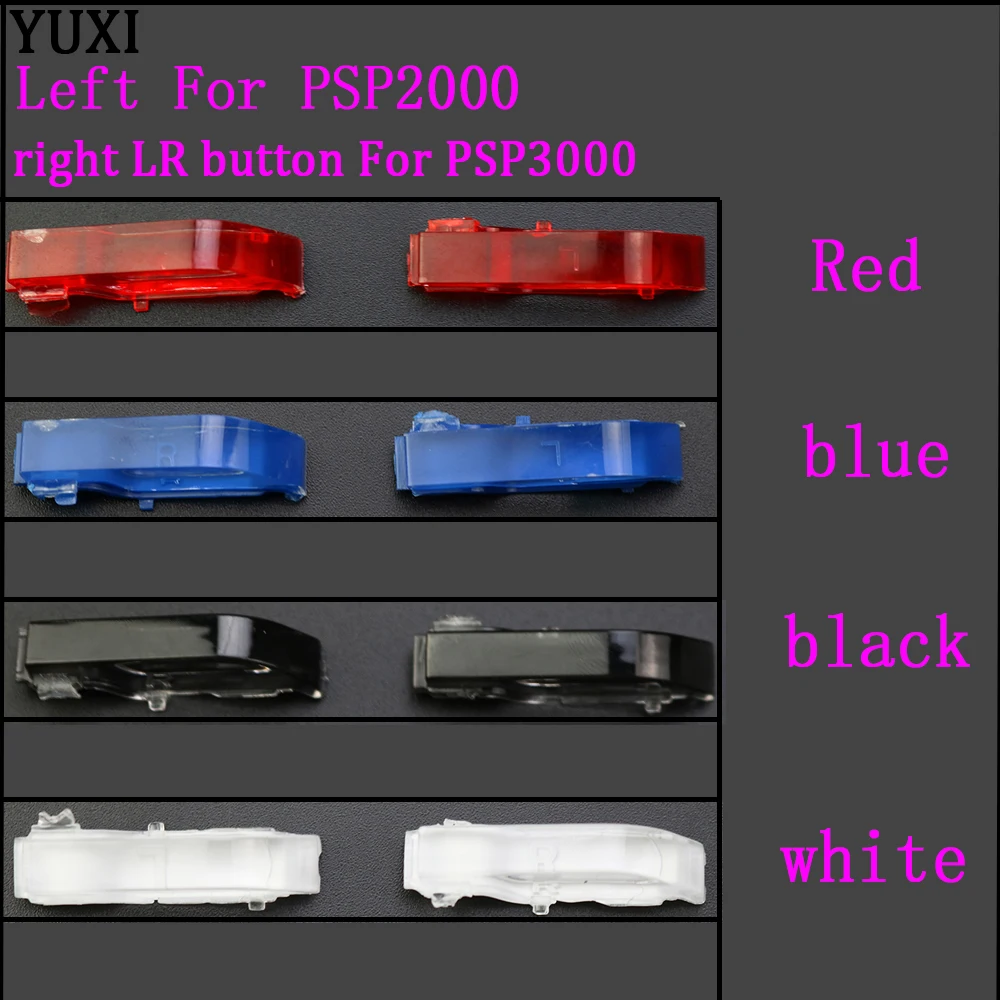 

YUXI Red/ Black/ Blue/ White Color L R Trigger Button replacement for PSP2000 PSP3000 Left Right LR button for PSP 2000 3000