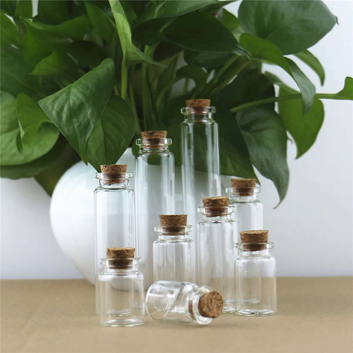 

50pcs/lot 22mm 5-35ml Glass Bottle DIY Jars Message Vials Cork Wedding Decoration Small Containers Jars Transparent Drift bottle