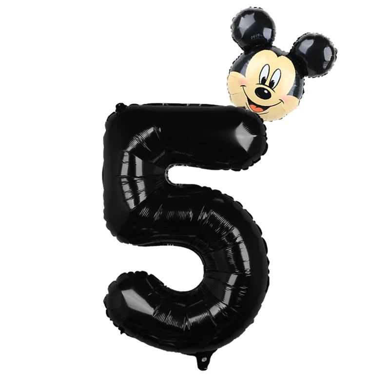 2pcs Disney Mickey Minnie Mouse Party Foil Balloons Mickey Head Balloon 32inch Number Balloon Baby Shower Birthday Party Decors