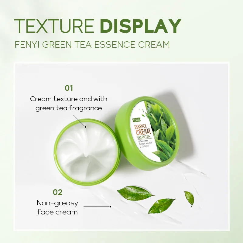 40g Green Tea Essence Face Cream Natural Extract Centella Chamomile Moisturizing Hydrating Oil-Control Acne Brighten Skin Care