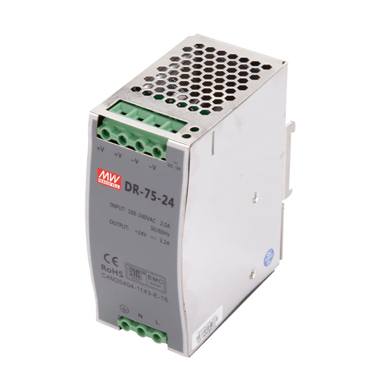 1pcs Single Output DR-75 75W Din Rail Switching Type Industrial Power Supply 12V 15V 24V 36V 48V