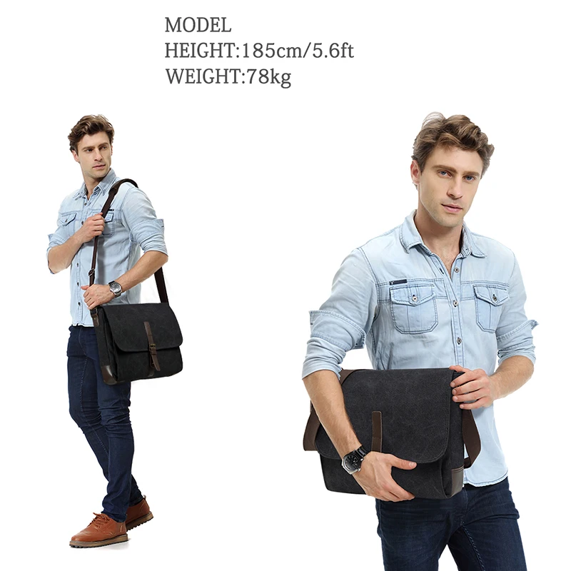 Imagem -06 - Vaschy-canvas Messenger Bolsa para Homens e Mulheres Crossbody Bags Shoulder Bolsa Laptop Briefcase Luxo pu Leather Bags Outdoor Travel Bag