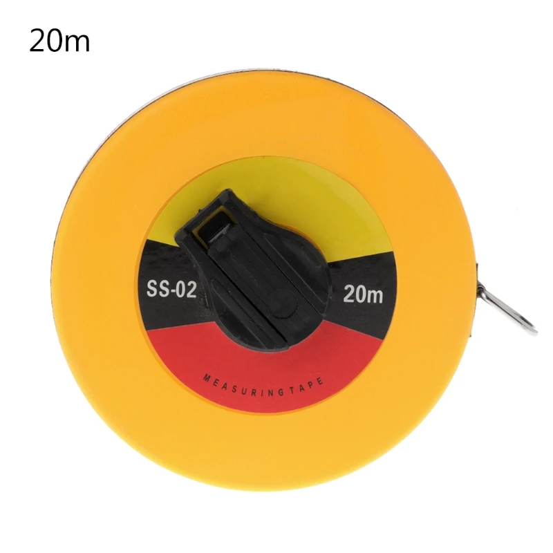 2024 New Fiber Measuring Tape 10/15/20/30m Hand-held Disc Flexible Ruler Wind Up Measure