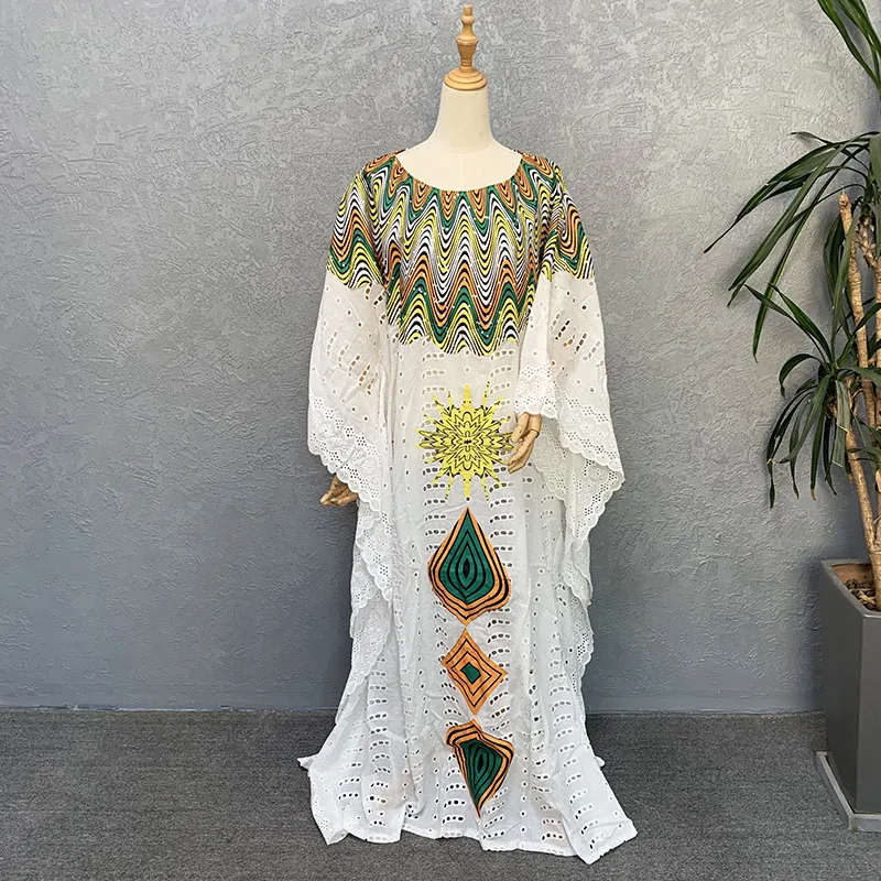 New Arrival Kaftan Cover Up Casual Knitted Maxi Robe African Women Dashiki Stunning Elegant Ladies Hollow Out Abaya With Inner