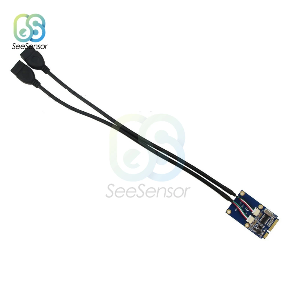Mini PCI-E PCI Express a doppio adattatore USB mPCIe a 5 Pin 2 porte convertitore USB 2.0 per scheda di rete Wi-Fi USB disco Flash USB