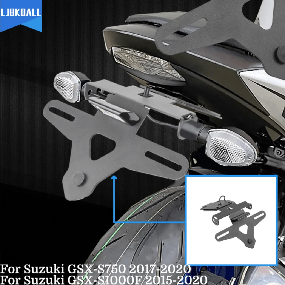 

Motorcycle Rear License Plate Mount Holder with LED Light Tail Light Bracket for Suzuki GSX-S750 GSX-S1000F 2015-2022 2015 2016