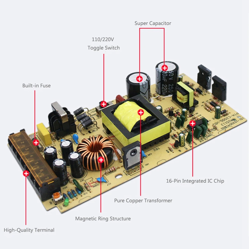 DC 12V Lighting Transformer Power Supply Adapter dc12v 3A 5A 6.5A 8.5A 10A 12.5A 15A 16.5A 25A 40A 50A 60A LED Driver