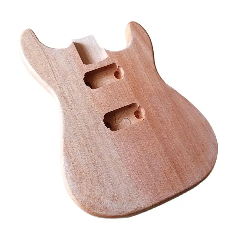 Electric Guitar Body Solid Okoume Wood Guitar Body with Pickup Hole Unfinished DIY Guitar Barrel Electric Guitar Accessories