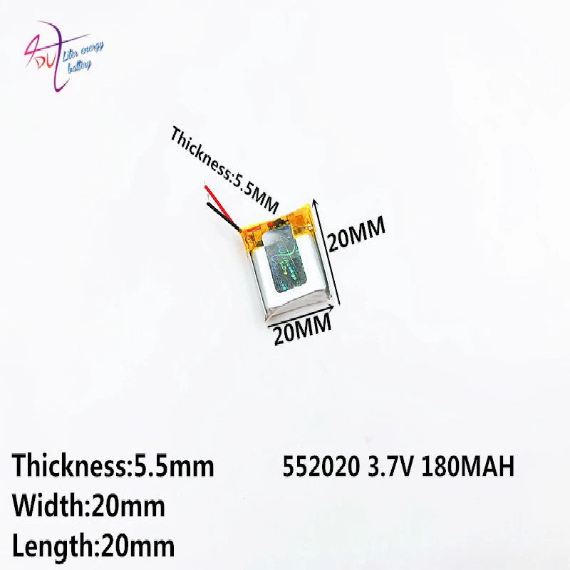 لتر الطاقة بطارية 3.7V ليثيوم بوليمر بطارية 532020 552020 MP4 MP5 180MAH لعبة آلة القيادة مسجل