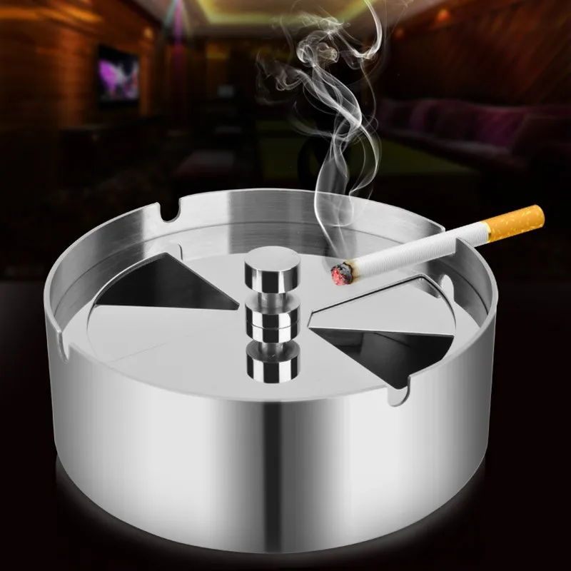 

Stainless Steel Ashtray with Lid, Creative Windproof Car Ashtray, Fashion Business Gift, Send Boyfriend Home Decoration