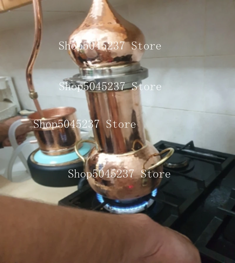 Copper distiller2L 3L 5L Hand made copper alembic distillation set flower essential oil distiller brandy wine steaming machine