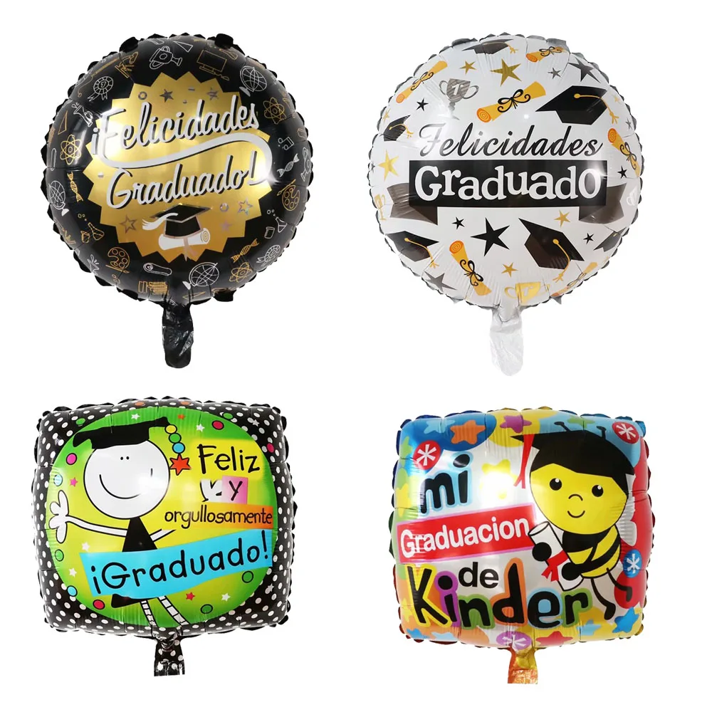 

10pcs Spanish Graduation Balloon 2022 Congrats Grad Foil Globos Ceremony Happy Grad Party Decorations Children Inflatable balls