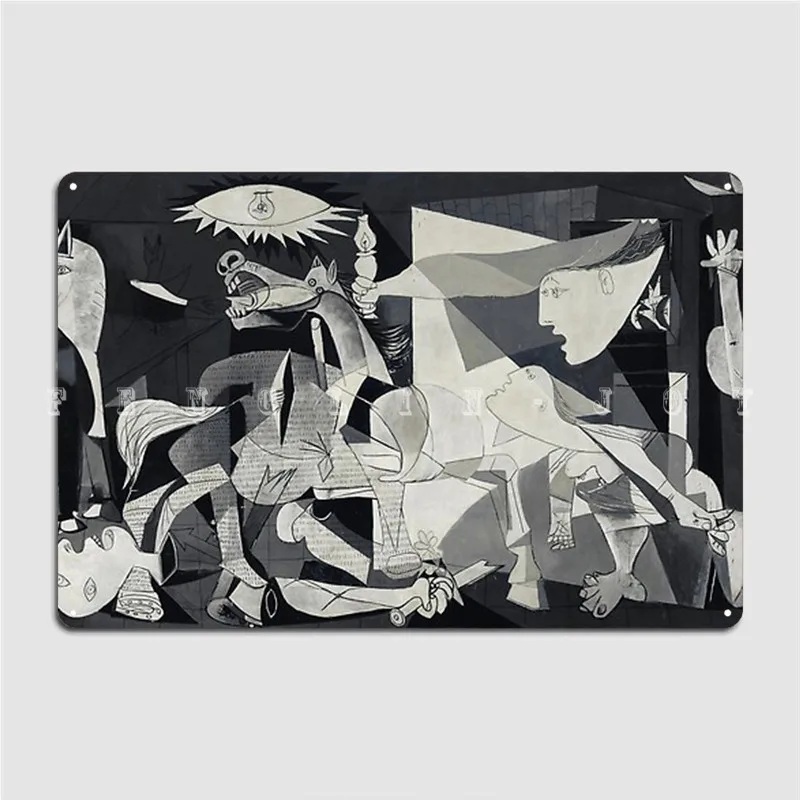 Picasso Guernica Poster Metal Plaque Cinema Living Room Cinema Customize Garage Decoration Tin Sign Poster