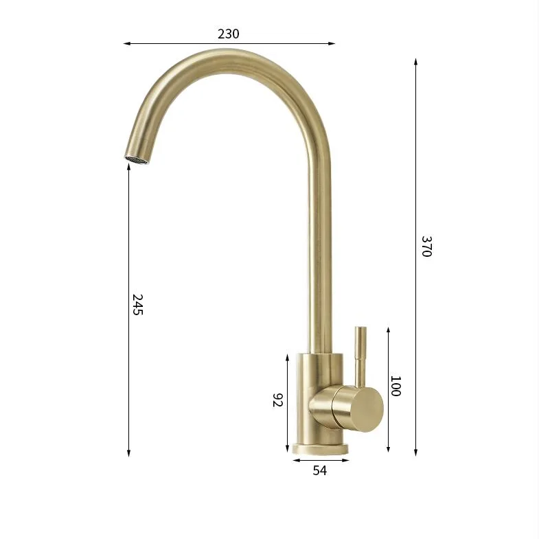 Kitchen Faucets Senducs Brushed Gold Kitchen Sink Mixer Tap Deck Mounted Hot Cold Kitchen Tap Stainless Steel Kitchen Faucets