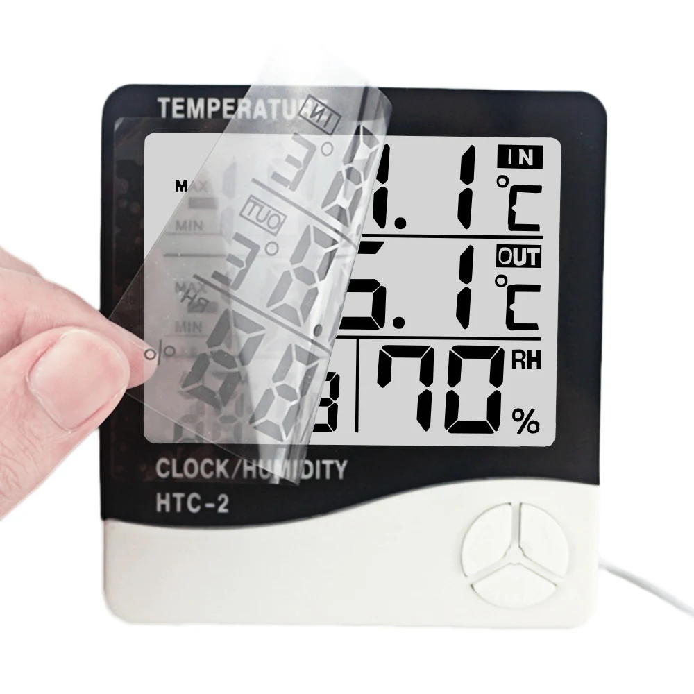 HTC-2 Digital LCD In/Out Thermometer Hygrometer Temperature Humidity Meter Weather Station Alarm Clock 1m External Probe