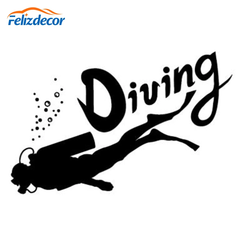 Black/Silver Diving Club Scuba Diver Fashion Car Styling Car Accessories Stickers Vinyl Decoration	    C408